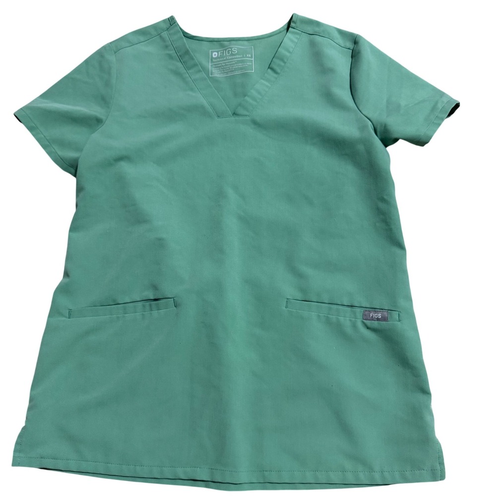 FIGS Jade Green Lmtd Ed Casma Scrub Top V-Neck sz XS Nurse Workwear